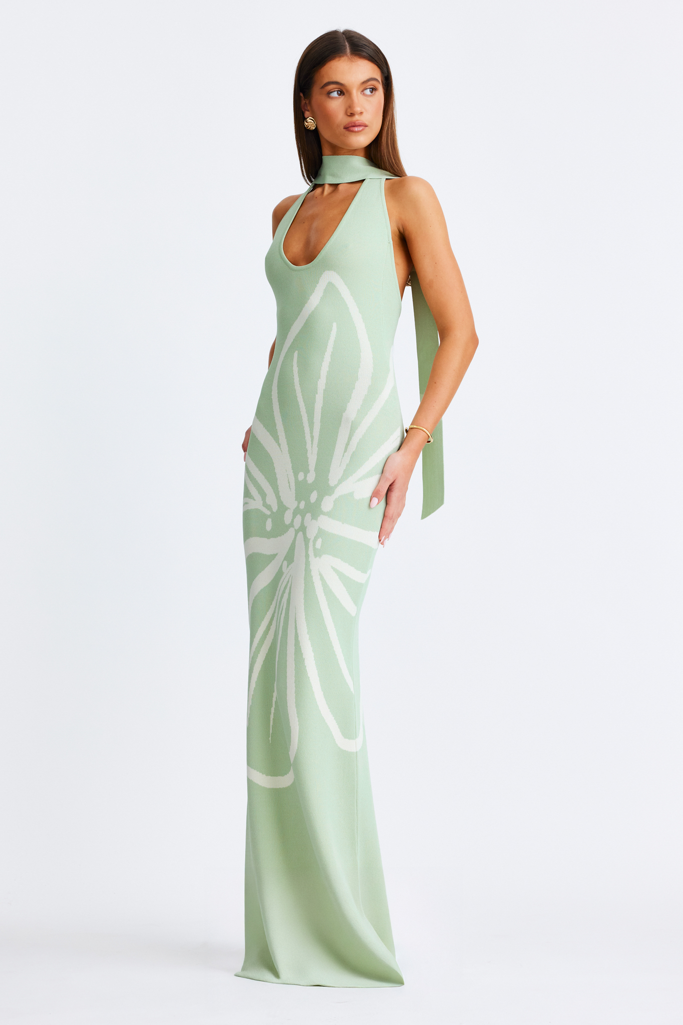 Jemima Halterneck Maxi Dress Sage – foto 2